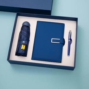 Agenda Personalizada de Cuero A5, Diario, Cuaderno para Regalo Empresarial, Corporativo, con Bolígrafo, Paraguas Automático, Juego de Regalo - Product Image 2