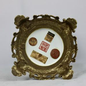 Jarrón de Porcelana Art Deco de Lujo Pintado a Mano con Loto y Encaje de Cobre, Cola de Fénix de Doble Oreja para Boda - Product Image 5