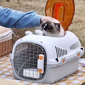 Fournitures pour animaux de compagnie : Boîte de <span class=keywords><strong>transport</strong></span> portable et respirante pour chats avec gamelle et tapis absorbant pour les voyages et le <span class=keywords><strong>transport</strong></span> aérien en extérieur - Product Image 2