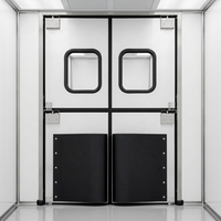 Porte à impact moderne à fermeture hermétique avec fenêtre en polycarbonate, double battant, pour salle blanche et entrepôt frigorifique