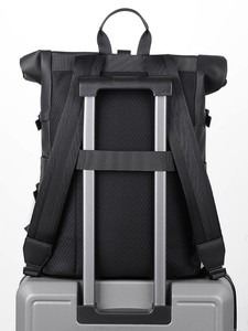 15.6" Unisex Waterproof PU Laptop <b>Backpack</b> Polyester Zipper Closure Large Capacity Eco-Friendly Arcuate Shoulder <b>Strap</b> Outdoor - Product Image 5