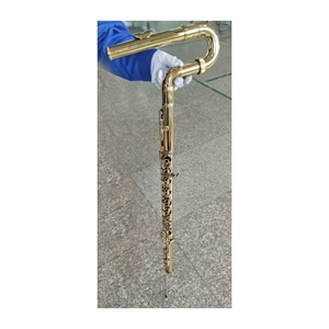Flûte <span class=keywords><strong>basse</strong></span> convertible de haute qualité en laiton doré avec corps en laiton et trous fermés en ligne, avec 2 modes de jeu horizontal et vertical (JFL-512) - Product Image 2