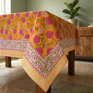 Khushboo Cotton 3mm Thick Natural Style Floral Print Home Decoration Wedding Garden Party Table Runner Placemat - Product Image 3