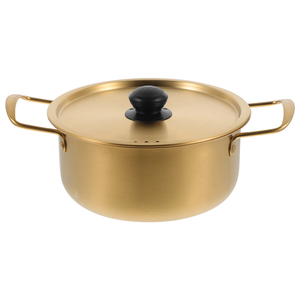 Grande marmite à ramen classique en acier inoxydable avec couvercle, ustensile de cuisine pour soupes de nouilles instantanées, idéal pour une utilisation en cuisine. - Product Image 3