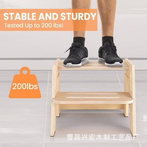 Taburete de madera de doble capa para aumentar la altura, taburete para inodoro para niños, para uso en el baño - Product Image 4
