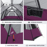 Tente familiale Kawagebo Kamp (KK) à montage instantané et facile pour le camping, grande tente cabane imperméable pour 12 personnes, OEM ODM en gros