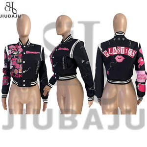 المنتجات الأعلى مبيعًا جواكيت اسكواش وردي جاكيت غير رسمي مطبوع للنساء أنيق - Product Image 3