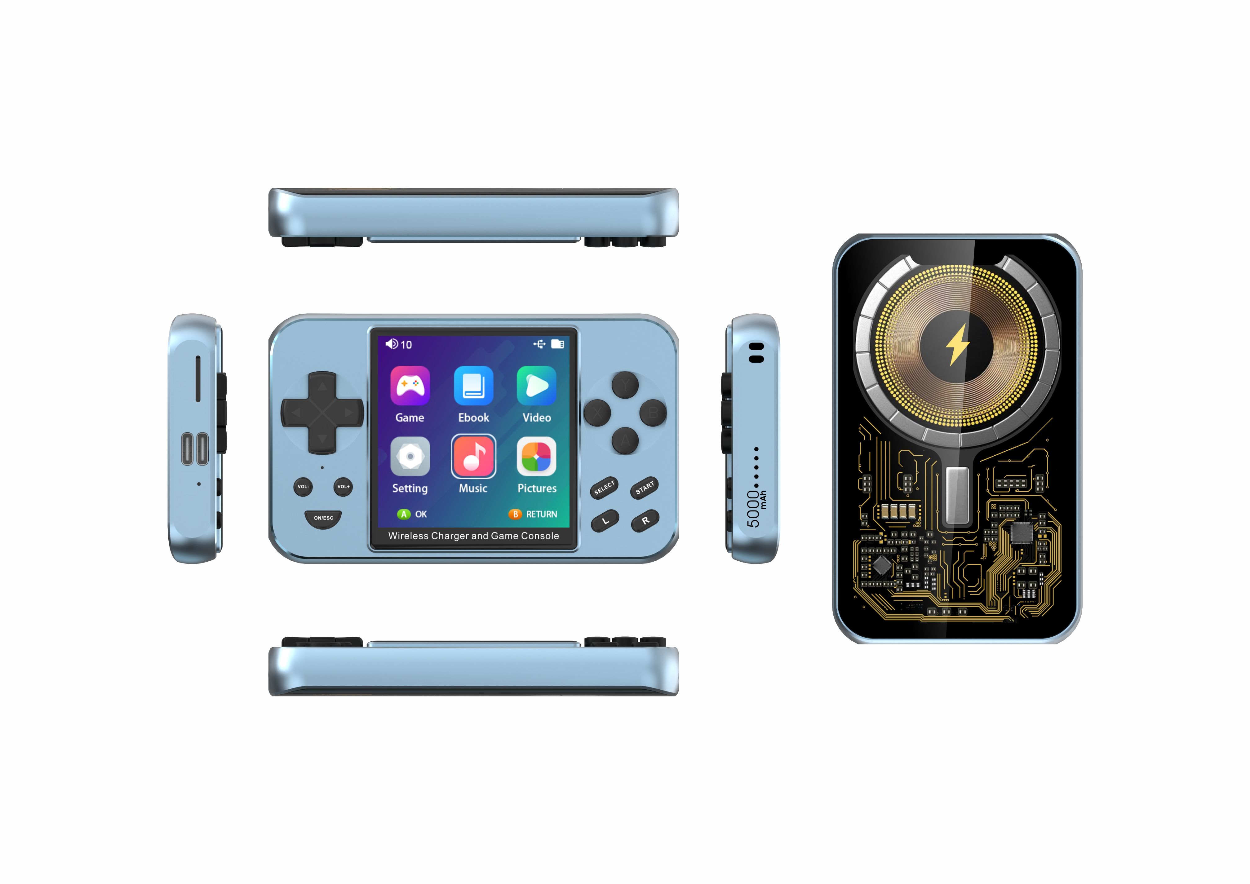 Powerbank L9 azul con HandheldCon