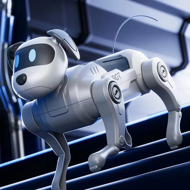 Fashion 2.4GHz RC Robot Electric DIY Assembled Plastic Mechanical Dog Children's Educational Pet Remote Control Walking