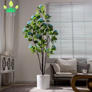 Fiori blu in vaso decorazioni in vaso albero artificiale alberi di bouganville 6ft pianta ufficio matrimonio piante da casa con tronco di legno - Product Image 5