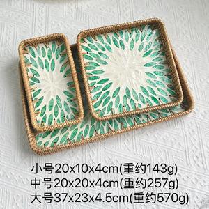 Vassoio <span class=keywords><strong>in</strong></span> <span class=keywords><strong>vimini</strong></span> con intarsio <span class=keywords><strong>in</strong></span> madreperla, vassoio decorativo <span class=keywords><strong>in</strong></span> <span class=keywords><strong>vimini</strong></span> con Base <span class=keywords><strong>in</strong></span> legno, cestini intrecciati - Product Image 4