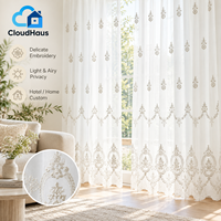 Rideaux en voile blanc transparent en gros pour décoration d'arche, séparation d'espace, avec attache en perle pour la conception intérieure moderne des halls d'hôtel