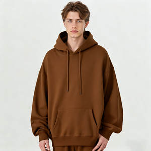 Sweat-shirt à capuche oversize décontracté de haute qualité en coton pur tendance à gros nœuds lourds de 420 g avec logo personnalisé - Product Image 1