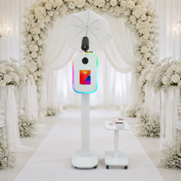 Vente de lots depuis les entrepôts d'outre-mer CA/US/UK/EU : Photobooth portable avec éclairage RGB, impression instantanée, compatible iPad et appareil photo reflex numérique