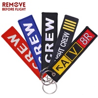 Porte-clés en tissu brodé personnalisé pour vélo, voiture, moto, aviation, accessoires, vente en gros, REMOVE BEFORE FLIGHT