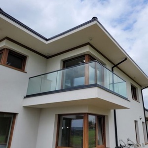 Balustrades et mains courantes en verre trempé sans cadre, profil en U, avec joint en caoutchouc, pour extérieur et <span class=keywords><strong>balcon</strong></span> - Product Image 5