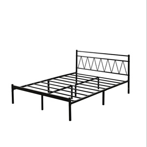 Giá Rẻ Trực Tiếp Nhà Máy Cấu Trúc Vững Chắc Sử Dụng Nhà Màu Đen Giường Đôi Cỡ Queen Kích Thước Giường Nền Kim Loại Giường Màu Trắng - Product Image 1