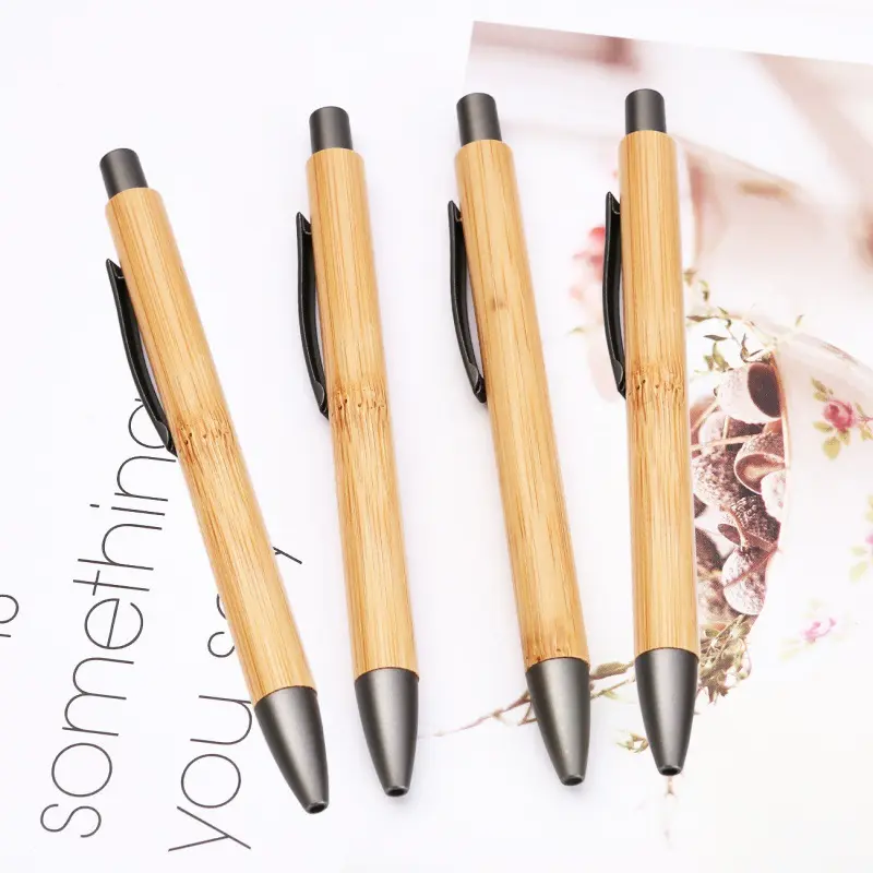 LABON Recycled Eco Friendly Stationery Bamboo Ball Point Pen Wood Bamboo Personalised Pen