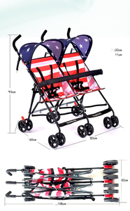 Carrito de Bebé Doble Barato al por Mayor/Carrito con Ruedas de Eva para Bebés Gemelos/Carrito de Bebé con Dos Asientos - Product Image 6