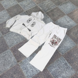 Chándales de alta calidad para hombre, chándales de lana de algodón con cremallera pesada, cómodos chándales de gran tamaño 500 GSM para hombre - Product Image 1