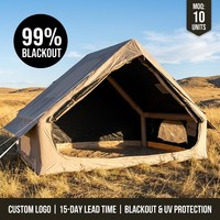 Tente de camping gonflable intérieure noire 6,3 m² avec revêtement Oxford résistant à la chaleur pour une intimité maximale et un sommeil profond