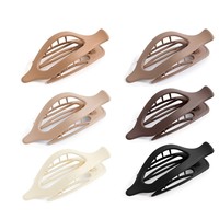 Pince à cheveux plate en plastique, grande pince à bec de canard tendance, idéale pour les cheveux volumineux, fixation solide, ne glisse pas facilement.