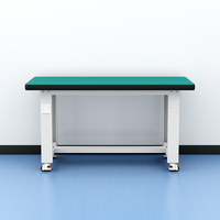 Table de travail antistatique ESD à cadre en acier pour charges lourdes avec prise d'alimentation pour la réparation électronique, l'assemblage, le laboratoire et l'usine