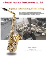 Golden Brass Alto Saxophone Drop E Instrument Two-Color Lacquered Gold Craft Y-AS-495