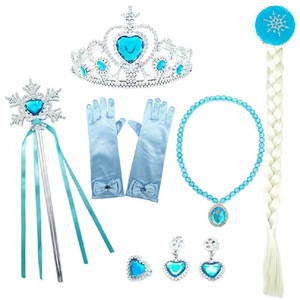Vestito da principessa <span class=keywords><strong>Elsa</strong></span> di alta qualità Costume <span class=keywords><strong>Frozen</strong></span> con Set di accessori 8 pezzi per le fantasie estive delle bambine - Product Image 2