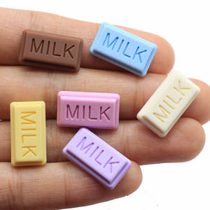 20MM 귀여운 파스텔 초콜릿 덩어리 바 미니어처 인형 집 음식 수지 Flatback 카보 숑 Kawaii 달콤한 사탕 장식품 쥬얼리 DIY - Product Image 4