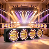 Nueva Luz LED Retro de 4 Ojos para Audiencia, 250W, COB Dorado con Anillo Halo, Iluminación Vintage para Escenario, Bar, DJ, Club, Bodas y Espectáculos