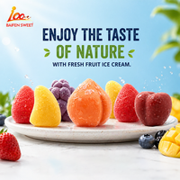 Vente flash : Sucettes glacées en forme de fruits 3D, pêche, mangue porte-bonheur, crème glacée au chocolat au lait, présentées dans une boîte attrayante