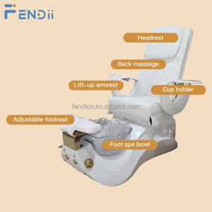 Fauteuil de Massage Pédicure Spa Moderne Blanc Doré pour Hommes pour Salon d'Onglerie - Product Image 5