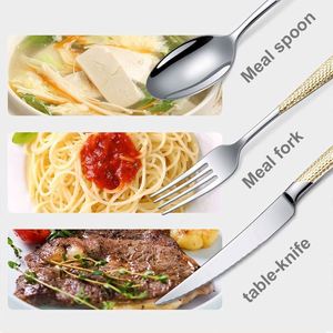 Cheaper Wedding Diamond <b>Flatware</b> Sets With Knife Fork Dinner Spoon and Tea Spoon Silverware Gold Tableware Set With Box - Product Image 6