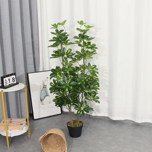 Offre Spéciale de décoration de jardin pour bureau à domicile Plantes artificielles en plastique pour les plantes artificielles artificielles Schefflera Arboricola - Product Image 3