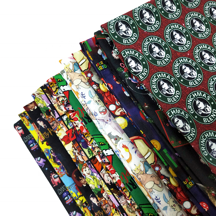 Обычный 100% хлопчатобумажный поплин с принтом на заказ/лайкра/ткань/холст/сатин хлопчатобумажная ткань с цифровым принтом