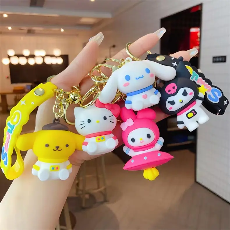 Space Cinnamoroll creative key chain schoolbag doll pendant silicone keychain wholesale