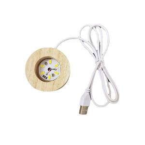 Base lumineuse en bois massif moderne boule de cristal en bois veilleuse 5V LED support de lampe créatif ornements artisanaux <span class=keywords><strong>prix</strong></span> de gros - Product Image 5
