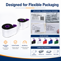 Pita Printer Foil Hitam 40mm*300m Wax Resin Grade TTO Thermal Transfer Near Edge TTO Machine Printer Ribbon