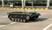 Véhicule électrique sans pilote à chenilles de 400 kg de charge utile, UGV tout-terrain, plateforme robotisée télécommandée