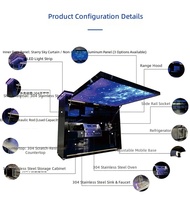 STEELLIVING Stasiun Memasak Luar Ruangan Modular Anti UV & Anti Karat, Dapur Barbekyu Lengkap Dengan Tenda Lipat & Lampu LED