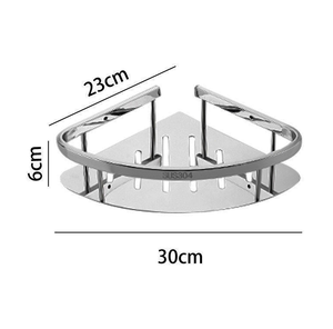 Carrito de ducha de acero inoxidable sin perforación moderno de esquina al por mayor estante de almacenamiento de baño montado en la pared ganchos cromados ecológicos - Product Image 5