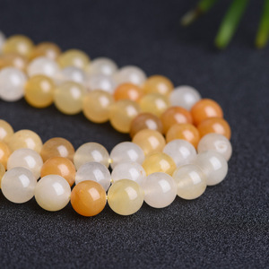 Cuentas Redondas de Jade Amarillo Natural al por Mayor, Cuentas Sueltas de 4mm 6mm 8mm para Accesorios de Joyería DIY. Color: # 57 - Product Image 1