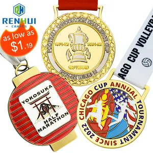 Antique vàng bạc Bronze mạ tùy chỉnh Marathon Taekwondo Fiesta kim loại Karate WKF tùy chỉnh giải thưởng huy chương với kích thước tùy chỉnh