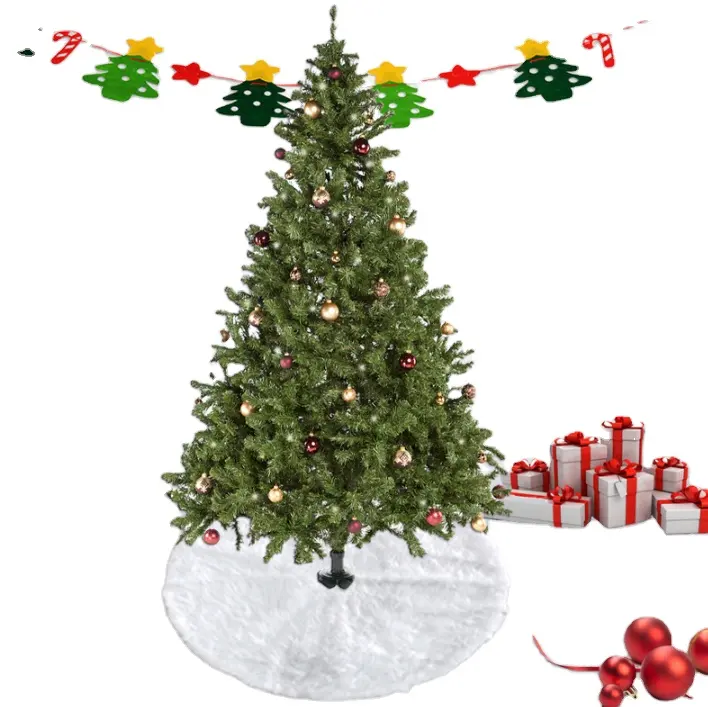 78cm קוטר טהור לבן קטיפה עץ חצאית לקישוט עץ חג המולד חג המולד