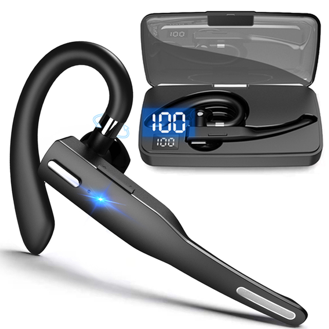 Microphone Earphone Wireless 525 Active Noise Cancelling Handsfree Single Headset Business Outdoor Earphone With Charger Box