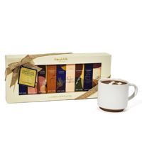 Coffret Cadeau Chocolat Chaud Saveurs Variées : Caramel Salé, Menthe Poivrée & Vanille Française – Boîte Cadeau avec Nœud – 9 Assortiments