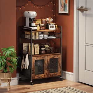 Modernos estantes de hierro de un solo nivel para cocina, carritos portátiles multiusos y soportes para aperitivos y condimentos - Product Image 3