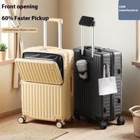 Valise de voyage multifonctionnelle unisexe à ouverture frontale 20 pouces cabine taille 24 pouces valise grande capacité PC étanche nouveau modèle