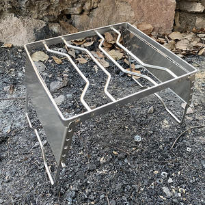 สแตนเลสพับย่างกันลมกลางแจ้งมัลติฟังก์ชั่กระจกเตาหัวขาตั้งแบบพกพาตั้งแคมป์ปิคนิคหม้อผู้ถือ - Product Image 5